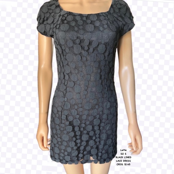 LETTE USA BLACK LACE DRESS SZ S - Picture 1 of 7